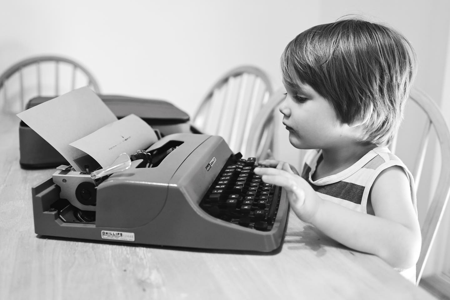 Took out the Olivetti for a bit. “One at a time!”