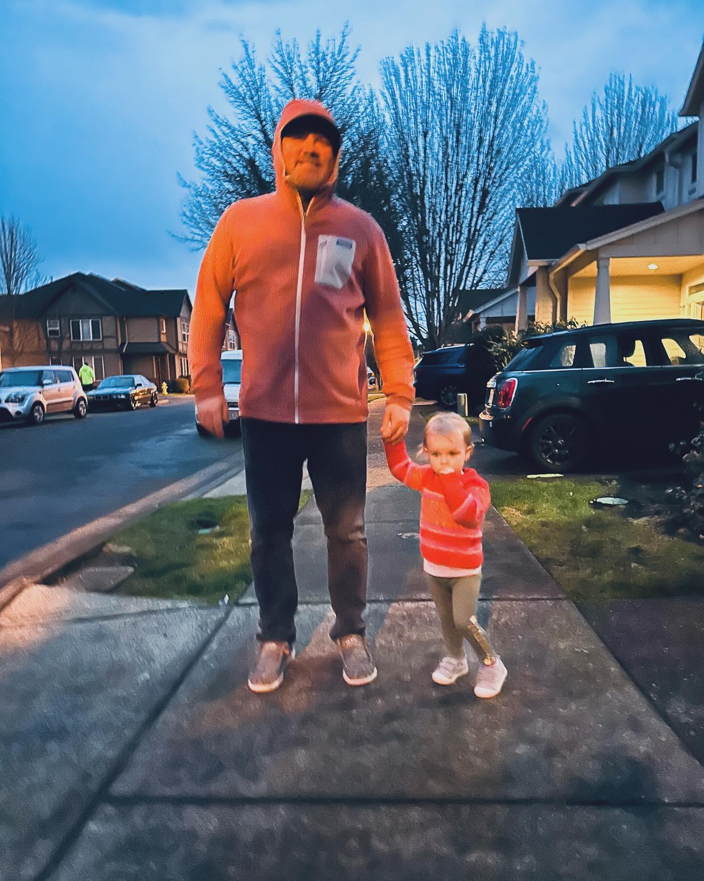 We were a little matchy on our walk and I thought it was cute.